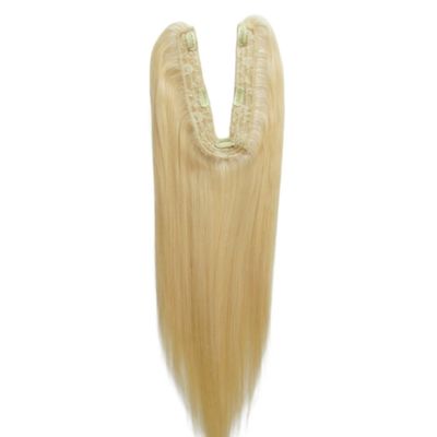 Blonde textura recta U parte de cierre US Topper para las extensiones de cabello