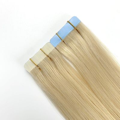 Cabello remy rubio negro gris color cutícula alineada cinta brasileña en extensiones de cabello humano