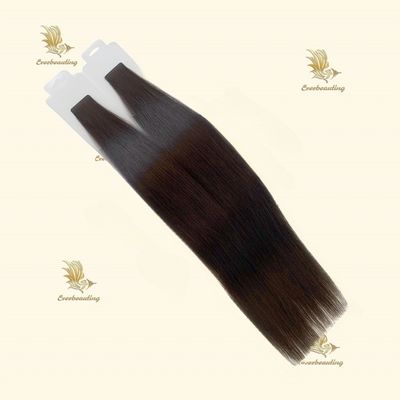 100% de pelo humano virgen remy sedoso recto doble cinta de dibujo en extensiones