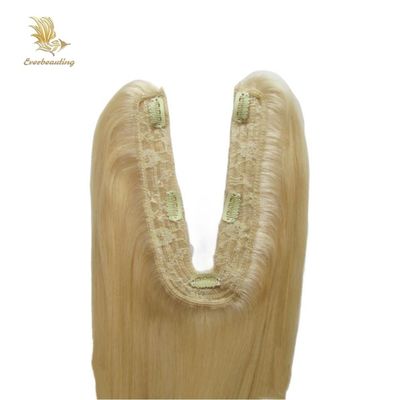 Blonde textura recta U parte de cierre US Topper para las extensiones de cabello