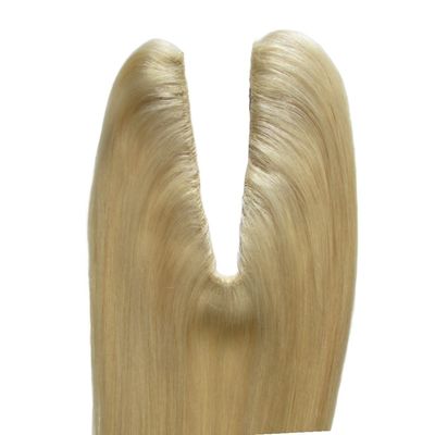 Blonde textura recta U parte de cierre US Topper para las extensiones de cabello