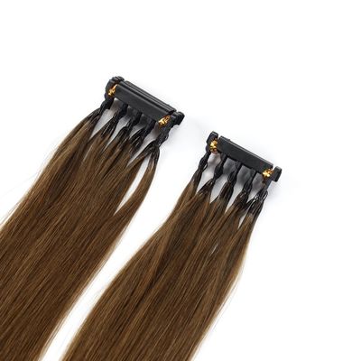 6D Extensiones de cabello humano Pre-enlazado de la cutícula doble dibujada brasileña alineado Remy cabello