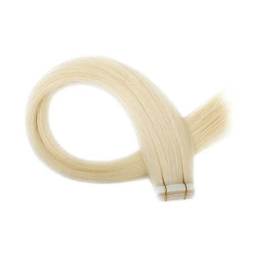 Se acepta la solicitud personalizada de extensiones de cabello con cinta prefijada en color rubio