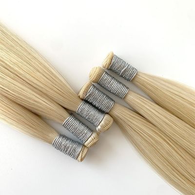 Lo más reciente de la moda de personalización 100% natural Remy tejido del cabello para extensiones de cabello europeo