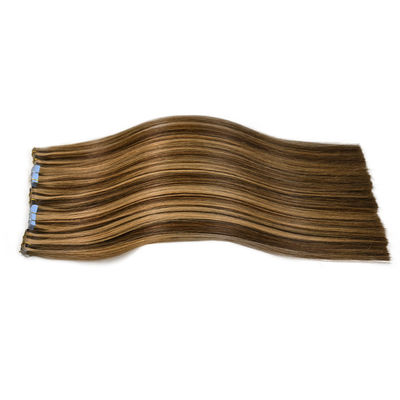 Cintas en 100 cabello humano doble dibujado ruso Remi extensión de pelo 14A grado para el mercado final