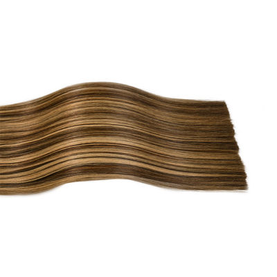 Cintas en 100 cabello humano doble dibujado ruso Remi extensión de pelo 14A grado para el mercado final