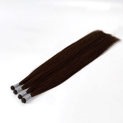 100% virgen humana cuticular Remy alineada con tejido de pelo ruso con tecnología de corte genio