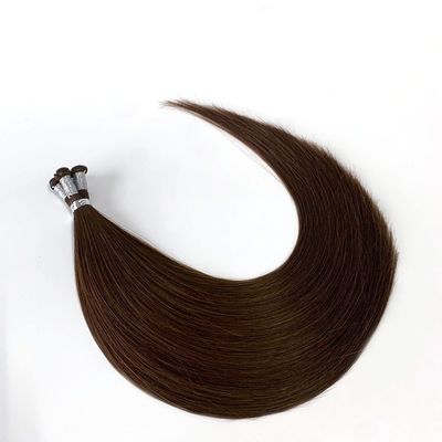 100% virgen humana cuticular Remy alineada con tejido de pelo ruso con tecnología de corte genio