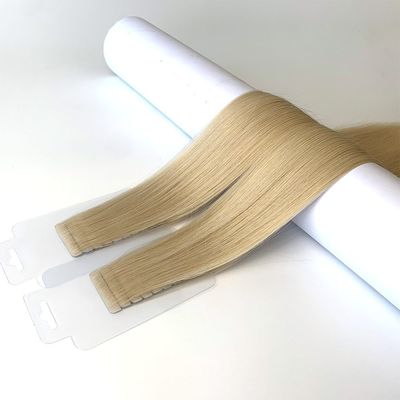 Cintas de extensión de cabello humano pre-enlazadas con pegamento, invisibles, atadas a mano, de inyección sin costuras