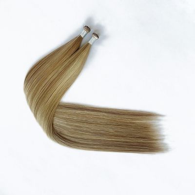 Estilo recto genio corte de pelo humano extensiones de cinta de tejido de la piel con pegamento y pegamento
