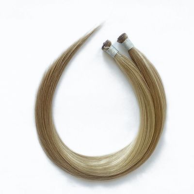 Estilo recto genio corte de pelo humano extensiones de cinta de tejido de la piel con pegamento y pegamento
