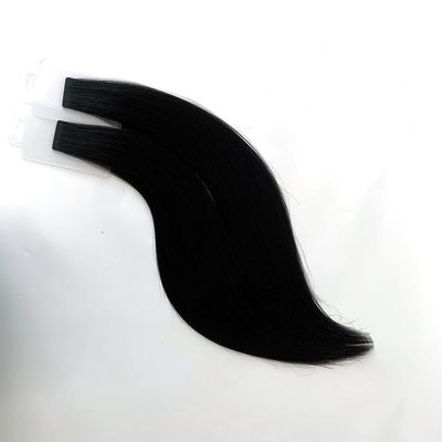 20 pulgadas de cinta delgada recta India cruda Remy cabello virgen con suave y brillante