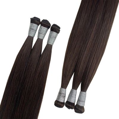 100% Virgen humana rusa Remy extensiones de cabello de extremo grueso tejido atado a mano sin derramamiento