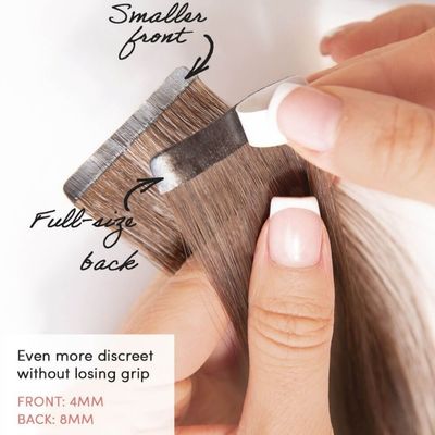ST-230826 cinta sin costuras marrón personalizada en el cabello cinta para el cabello brasileña para el cabello