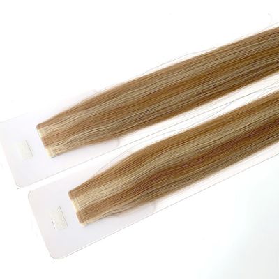 Extensiones de cabello con cinta adhesiva prefijada hechas con pelo de la cutícula rusa y cinta delgada