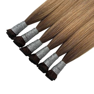 Solicitud personalizada de extensión de cabello de tejido atado a mano con extremos gruesos