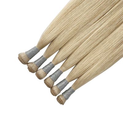 Tejido atado a mano 12A Cabello humano doble atado extensión de tejido atado a mano extremo grueso ruso