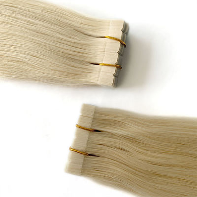 Extensiones de cabello Cuticula llena alineada Mini cinta doble dibujado 613 rubia 20 pulgadas recta