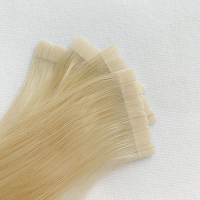Extensiones de cabello Cuticula llena alineada Mini cinta doble dibujado 613 rubia 20 pulgadas recta