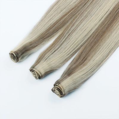 100% de piel virgen rusa atada a la mano con tejido de doble cabello tirado 0,300 kg de paquete Peso bruto
