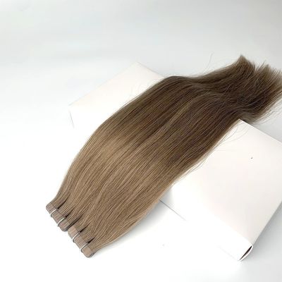 Cabello remy rubio negro gris color cutícula alineada cinta brasileña en extensiones de cabello humano