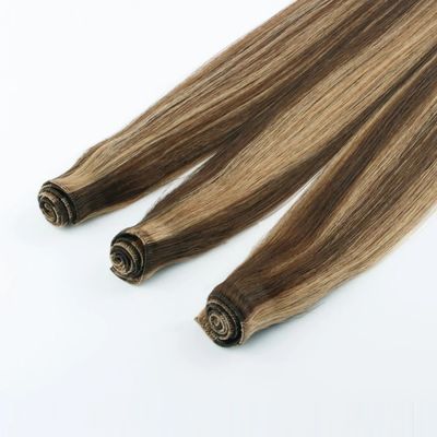 0.300kg Peso de paquete Atado a mano Reme de la Virgen Remy Extensiones de tejido de pelo sin enredos