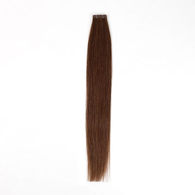 100% de cabello humano extensiones de seda recta proveedor de color natural cinta europea en el cabello remy
