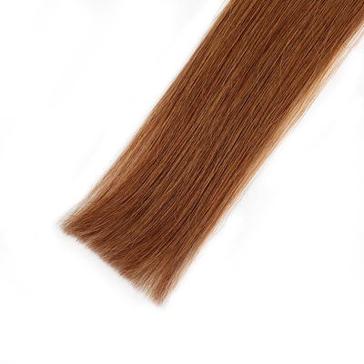 100% de cabello humano extensiones de seda recta proveedor de color natural cinta europea en el cabello remy