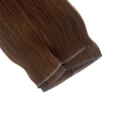 Extensión de cabello Remy India de doble dibujo de color Muti con tejido de piel de PU atado a mano sin costura