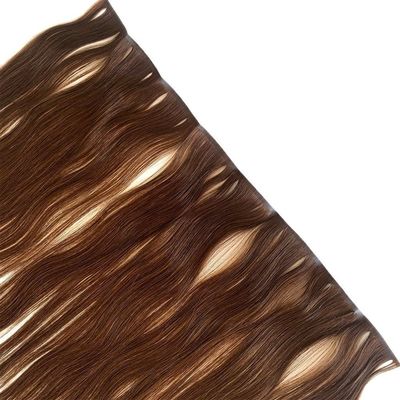 Extensión de cabello Remy India de doble dibujo de color Muti con tejido de piel de PU atado a mano sin costura