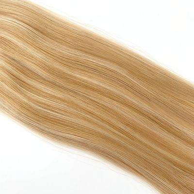 Cabello humano estilo recto PU tejido de piel atado a mano Mini tejido plano para el salón Remy Cabello