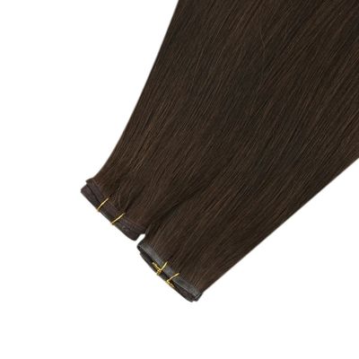 Mini cabello de trama plana con trama de piel PU y diseño alineado de cutícula doble PW-24268
