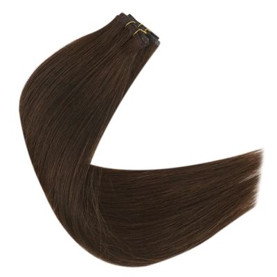 Mini cabello de trama plana con trama de piel PU y diseño alineado de cutícula doble PW-24268