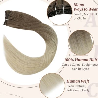Tela de cabello de doble trazado europea Tela de cabello de doble trazado rusa Tela de caballo de cola de caballo Remy Tela humana 100 g/paquete