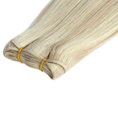 WEFT-231008 Extensiones de tejido de pelo de color rubio Blonde recta Remi máquina de doble tejido