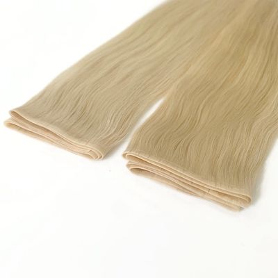 Diseño personalizado de tejido de cabello de piel de PU atado a mano Mini tejido plano para personalización de salón