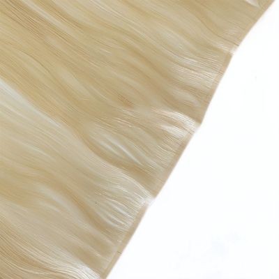 Diseño personalizado de tejido de cabello de piel de PU atado a mano Mini tejido plano para personalización de salón