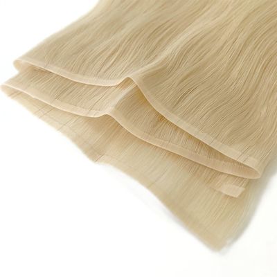 Diseño personalizado de tejido de cabello de piel de PU atado a mano Mini tejido plano para personalización de salón