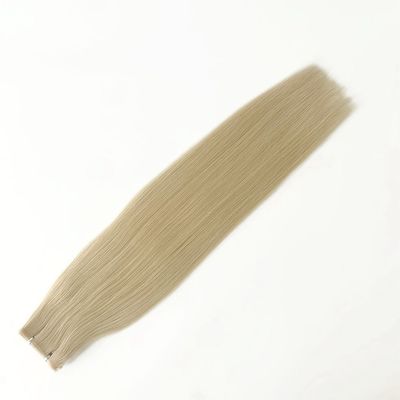 Diseño personalizado de tejido de cabello de piel de PU atado a mano Mini tejido plano para personalización de salón