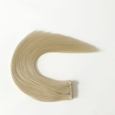 Diseño personalizado de tejido de cabello de piel de PU atado a mano Mini tejido plano para personalización de salón