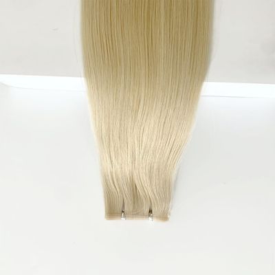 12A Rectas de tejido plano Remy extensiones de cabello sin costura cutícula alineada PU tejido de la piel ideal