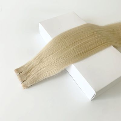 12A Rectas de tejido plano Remy extensiones de cabello sin costura cutícula alineada PU tejido de la piel ideal