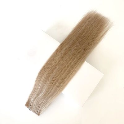 12A Rectas de tejido plano Remy extensiones de cabello sin costura cutícula alineada PU tejido de la piel ideal