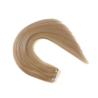 Pago completo doble dibujado pista plana ruso Remy cabello humano piel PU extensiones de cabello de tejido