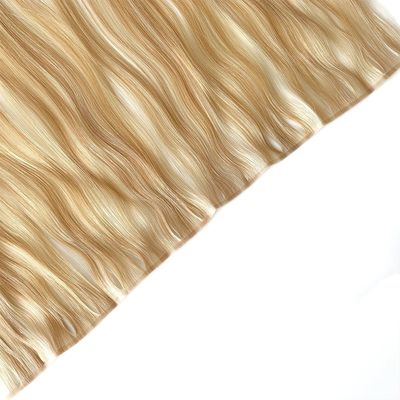 Cabello humano PU tejido de piel en color Muti para el paquete Tamaño 50.00cm * 8.00cm * 3.00cm