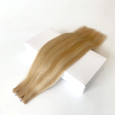 Cabello humano PU tejido de piel en color Muti para el paquete Tamaño 50.00cm * 8.00cm * 3.00cm