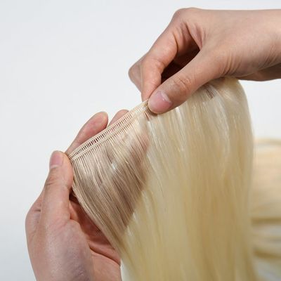 Doble dibujado rubio genio tejido extensiones de cabello humano sin problemas devolución de 30 días