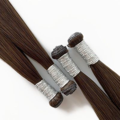 Estilo recto, extensión de cabello humano indio crudo, genio estadounidense, doble dibujo de un cabello donante.