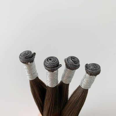 Estilo recto, extensión de cabello humano indio crudo, genio estadounidense, doble dibujo de un cabello donante.