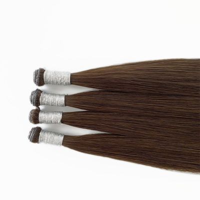 Estilo recto, extensión de cabello humano indio crudo, genio estadounidense, doble dibujo de un cabello donante.
